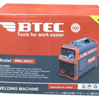 MÁY HÀN QUE ĐIỆN TỬ BTEC MMA-250J1 (CHUYÊN KÉO QUE 4.0MM, CÓ ĐỒNG HỒ)-  HÀNG CHÍNH HÃNG