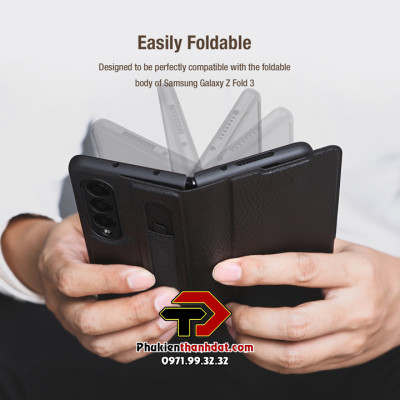 Bao da cho Samsung Galaxy Z Fold4 chính hãng Nillkin Aoge Leather Cover - Hàng chính hãng