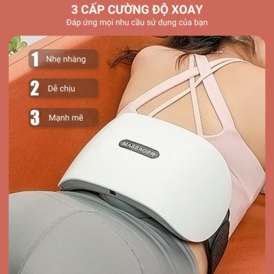Máy Massage Bụng tan Mỡ, Đai Massage Đánh Tan Mỡ Bụng Cao Cấp Có Đèn Hồng Ngoại Tích Hợp Đá Nóng Giúp tan mỡ bụng 