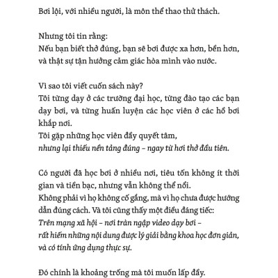 Sách - Thở Thật - Thở Giả - Thay Đổi Nhỏ-Khác Biệt To - Bí Quyết Nổi, Bơi Xa Không Mệt