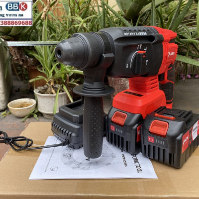 [LOẠI 1] Máy Khoan Đục Bê Tông 199V - 3 Chức Năng: Khoan, khoan búa, đục - Động Cơ Không Chổ Than 100% Lõi Đồng