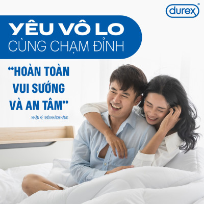 [MỚI] Bao cao su Durex Jeans cơ bản, bôi trơn, size 52.5mm, hộp 12 bao