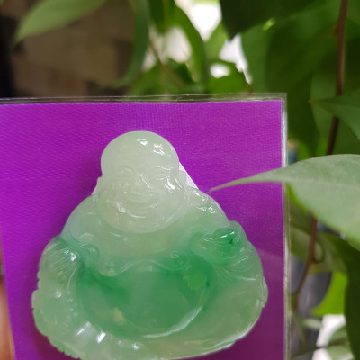 Mặt Dây Chuyền Nam Đẹp Phật Di Lặc Ngồi Cầm Thỏi Vàng Cười tươi 100% đá cẩm thạch tự nhiên Màu trắng bóng cả tượng điểm xanh lý quá đẹp giữa bụng thỏi tiền vàng  Size Ngang 48mm x Cao 48mm x Dầy 9mm mệnh Thủy Mộc đeo may mắn ạ