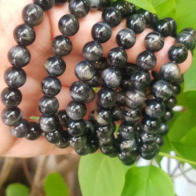 Vòng tay chuỗi đá mắt hổ tự nhiên đen xanh size hạt nhỏ 8mm 21 hạt bóng đẹp cung sanh nữ mệnh thủy mệnh mộc đeo may mắn đá tự nhiên tốt sức khỏe công việc tốt đẹp tài lộc hanh thông xinh tay rẻ đẹp ạ