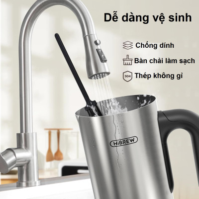 Máy tạo bọt sữa Nóng và Lạnh 4 trong 1 Thương hiệu Mỹ cao cấp HiBREW - M3A - HÀNG NHẬP KHẨU