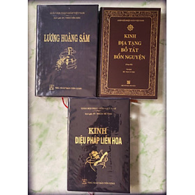 Combo 3 Quyển Sách: Kinh Diệu Pháp Liên Hoa + Lương Hoàng Sám + Địa Tạng Bổn Nguyện - Bìa Da