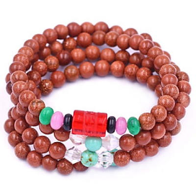 Vòng chuỗi 108 hạt đá kim sa charm lục tự chân ngôn - hạt 8 ly ( size lớn ), vòng chuỗi niệm Phật, vòng chuỗi đeo tay