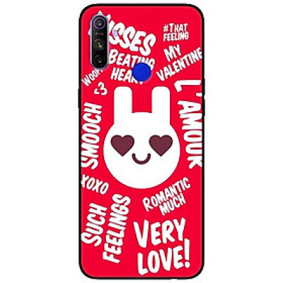 Ốp lưng dành cho Realme C3 mẫu Thỏ LOVE Đỏ