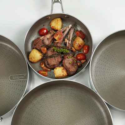 Chảo Inox 3 lớp liền khối chống dính Kalpen Nano Titanium Dauer chuản Đức - Hàng chính hãng