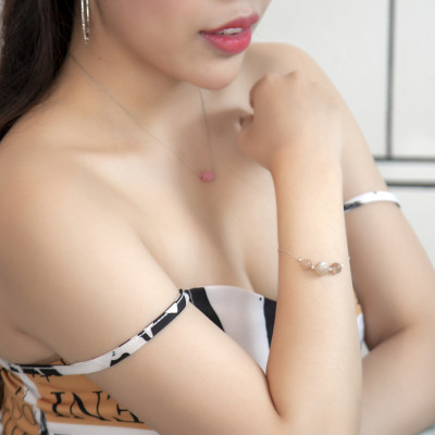 Lắ Tay Phong Thủy Đá Xà Cừ - Hắc Nguyệt Quang Thiên Nhiên Mix Bạc LT006