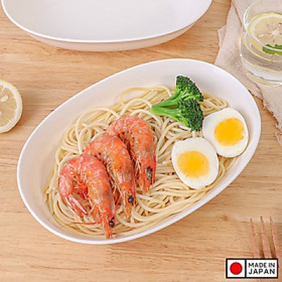 Đĩa bầu dục sâu lòng màu trắng 1.0L - Hàng nội địa Nhật Bản nhập khẩu chính hãng