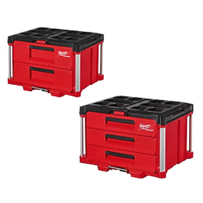 COMBO HỘP ĐỰNG DỤNG CỤ PACKOUT MILWAUKEE 48-22-8442 + 48-22-8443 - HÀNG CHÍNH HÃNG