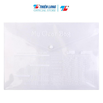 Combo 10 Bìa nút F4 Thiên Long có in TL-HCB02 - Trong suốt