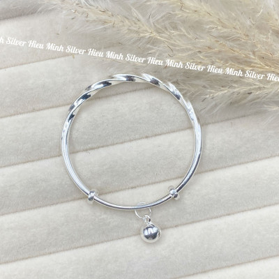 Lắc tay Cho Bé Bạc Ta Mix Charm Bi Tròn Bạc Hiểu Minh LTE575