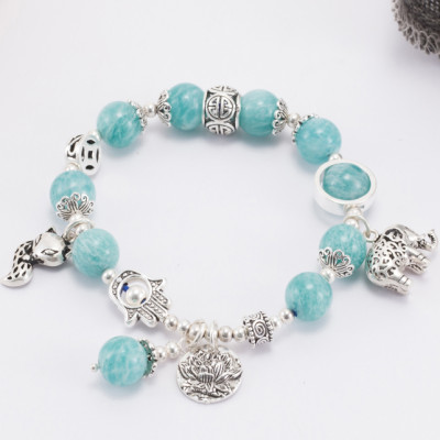 Vòng Đá Amazonite Phối Charm Bạc (9mm) Ngọc Quý Gemstones