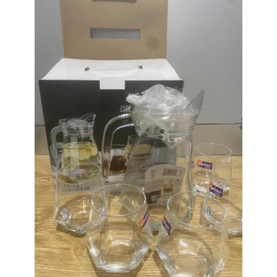 Bộ bình 1,3L tặng kèm 6 cốc, ly thuỷ tinh 340ml cao cấp