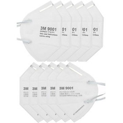 Combo 10 Khẩu Trang Lọc Bụi 9001 3M - Trắng