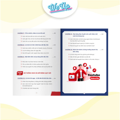 Combo 2 sách: Hướng dẫn Kiếm tiền xuyên biên giới từ Youtube và Công cụ AI để sản xuất content tự động (Weupbooks)
