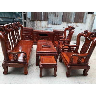 ​Bộ bàn ghế quốc đào gỗ hương vân
