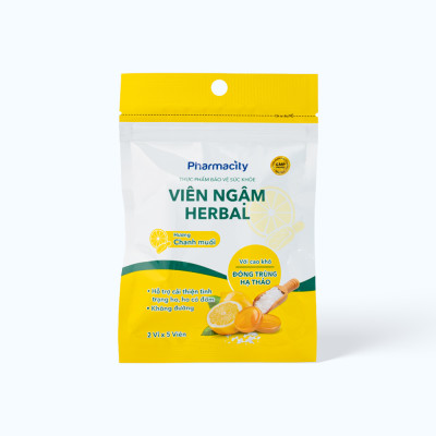 Viên Ngậm Pharmacity Herbal Lozenges Hương Chanh Muối Hỗ Trợ Cải Thiện Tình Trạng Ho (2 vỉ x 5 viên)