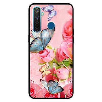 Ốp lưng dành cho Realme 3 - Realme 3 Pro - Realme 5 / 5s / 5i / 6i / 6i - Realme 5 Pro mẫu Bướm Xanh Và Hoa Hồng