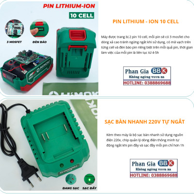 Máy Khoan Pin Bê Tông 3 Chức Năng HIMOKI 13mm 21V Pin 10 Cell - Motor 100% Dây Đồng Không Chổi Than - Bảo Hành 12 Tháng