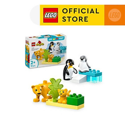 LEGO DUPLO 10442 Đồ Chơi Lắp Ráp Gia Đình Động Vật Hoang Dã: Chim Cánh Cụt Và Sư Tử (10 chi tiết)