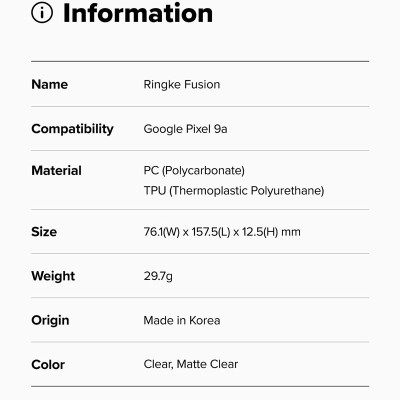 Ốp lưng cho Google Pixel 9a RINGKE Fusion - Hàng Chính Hãng