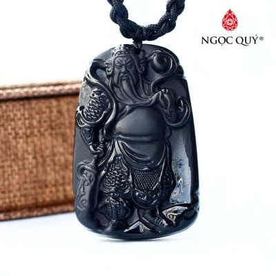 Mặt dây chuyền quang công đá obsidian - Ngọc Quý Gemstones