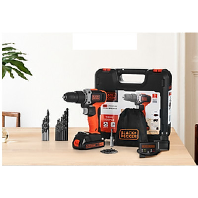 Máy khoan pin cầm tay 20V BLACK & DECKER EBCD704K (100 phụ kiện) - Hàng Chính hãng