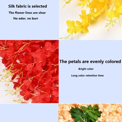 Bó 12 cành tử đằng giả - 1 cành 3 nhánh - dài 100cm - Nhiều loại màu - Dây leo hoa tử đằng giả - Cây giả, hoa lụa trang trí nhà cửa