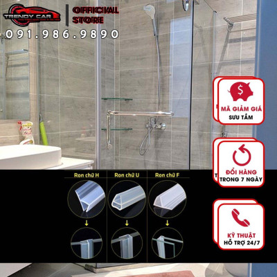 Combo 3 mét Gioăng chữ H chắn nước cabin tắm Trendy Car & Home Gioăng chắn nước nhà tắm