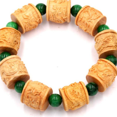 Vòng tay chuỗi trụ rồng gỗ hoàng đàn TRVCT14