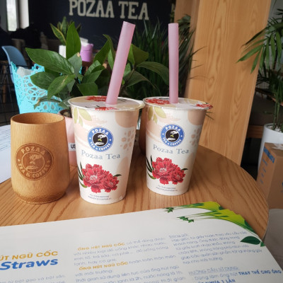 Ống hút làm từ bôt gạo có thể ăn được ( Túi 40 ống hút trà sữa)