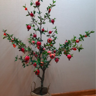 Cây lựu giả - cao 140cm - Cây giả, hoa lụa Decor trang trí nhà cửa