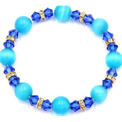 Chuỗi tay đá mắt mèo xanh 10 ly FTMXX7