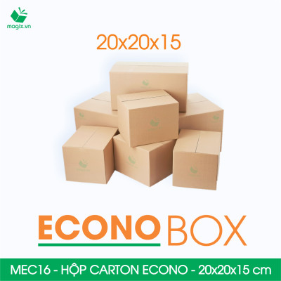 MEC16 - 20x20x15 cm - Combo 100 thùng hộp carton trơn siêu tiết kiệm ECONO