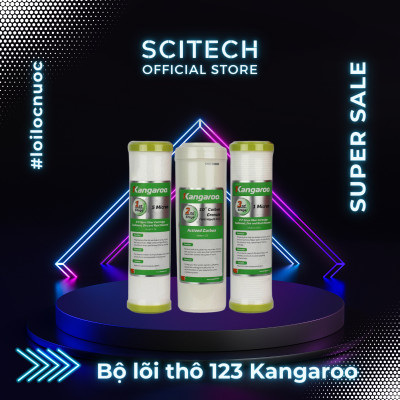 Bộ lõi số 1,2,3 10 inch by Scitech (Lõi PP5-OCB-PP1 dùng thay thế máy lọc nước Karofi, Kangaroo, Mutosi) - Hàng chính hãng 