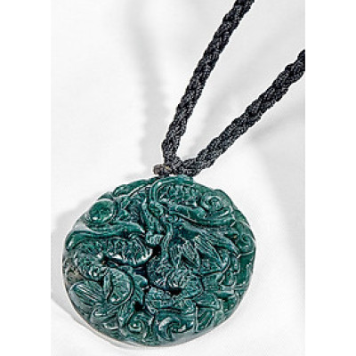 Mặt dây chuyền rồng đá chalcedony xanh Ngọc Quý Gemstones