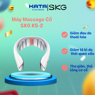 Máy Massage Cổ SKG K5-2 giúp giảm đau do thoái hóa, thoát vị đĩa đệm cổ, đau mỏi do sai tư thế với xung điện, chườm nóng