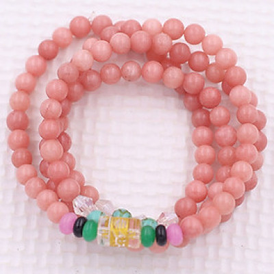 Vòng chuỗi 108 hạt đá thạch anh hống đào charm lục tự chân ngôn - hạt 8 ly ( size lớn ), vòng chuỗi niệm Phật, vòng chuỗi đeo tay