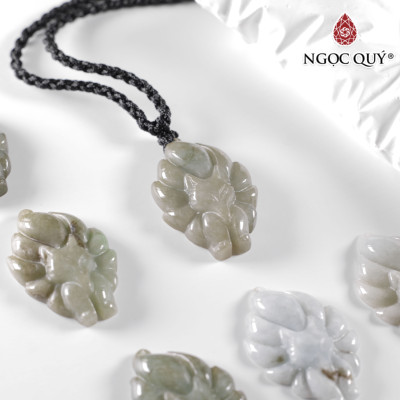 Mặt dây chuyền hồ ly đá cẩm thạch nước ngọc type A 29x19mm mệnh hỏa mộc - Ngọc Quý Gemstones