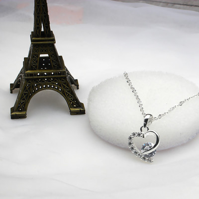 Dây Chuyền Nữ Bạc Hiểu Minh DMD427 Trái Tim Đá Trắng