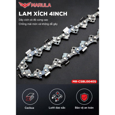 MÁY CƯA XÍCH PIN 4INCH MR-CSBL0040s - MARULA - HÀNG CHÍNH HÃNG
