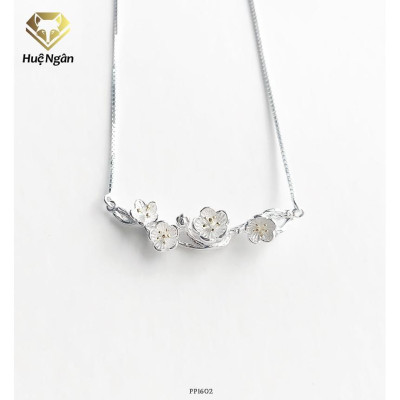 Dây chuyền bạc Ý 925 Huệ Ngân - Hoa mai vàng PP1602