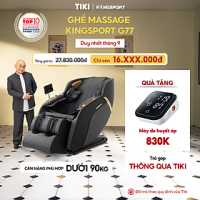 Ghế massage KINGSPORT G77 New màu sắc hiện đại, tích hợp điều khiển bằng giọng nói, khung ghế rộng rãi và thoải mái