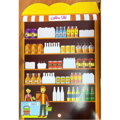 Sách - Bóc Dán Decal Thông Minh Sticker Đồ Hàng Bé Đi Hội Chợ Hàng Tiêu Dùng - Hồng Ân