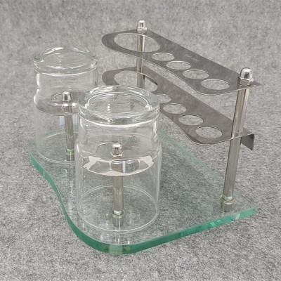Kệ bàn chải đế kính cường lực 2 ly úp -  INOX 304