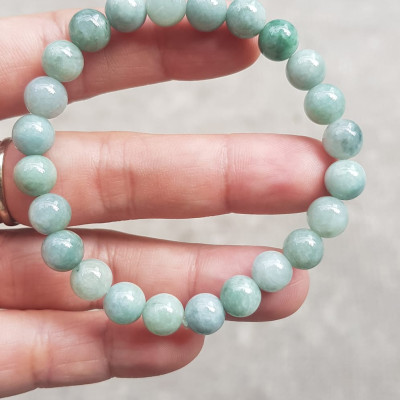 Vòng chuỗi đá cẩm thạch tự nhiên xanh ngọc nhẹ nhàng đẹp sang may mắn Size vòng hạt 8mm Hợp nữ mệnh Thủy Mộc hỏa rẻ đẹp