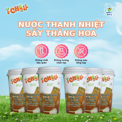 [COMBO 6 LY] iChill Sâm Long Nhãn Nấm Tuyết Hạt Chia Nước Thanh Nhiệt Sấy Thăng Hoa Từ Trái Cây Tự Nhiên